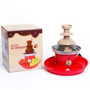Mini Chocolate Fountain Melting Tower Waterfall Lava Machine Export Popular Household with Fruit Plate