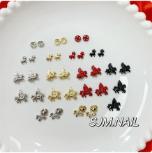 2026新年马年合金美甲饰品 新款贺岁铜钱小飞马独角兽穿戴甲配饰