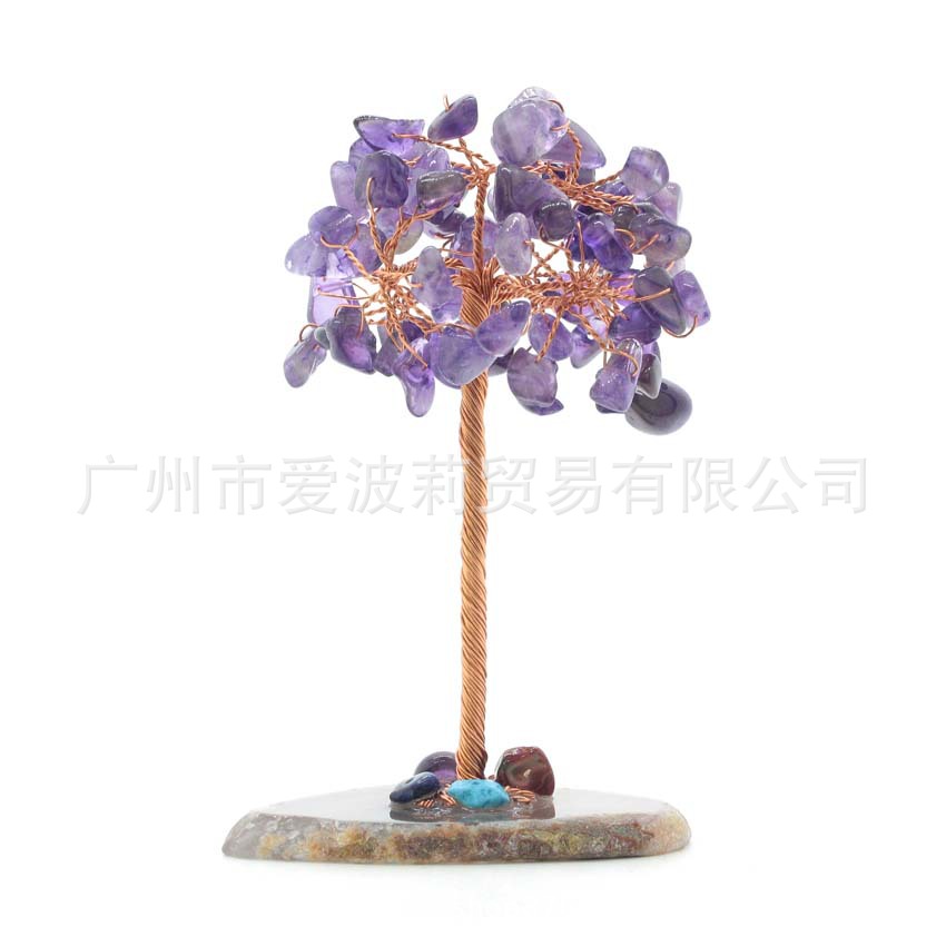 Cristal grava ágata pieza base fortuna árbol decoración hogar creativo artesanía decoración de escritorio