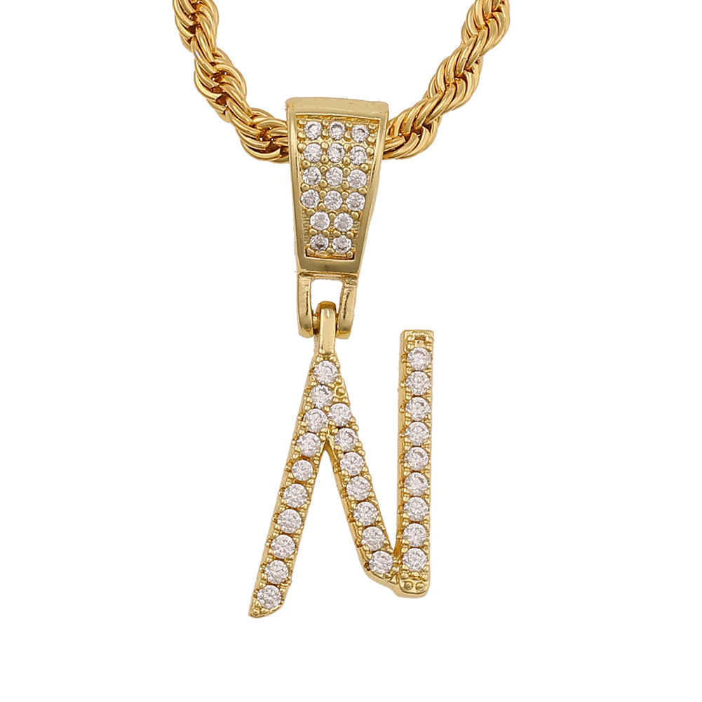 Fashion 26 English Alphabet Copper Zircon Necklace Wholesale display picture 7