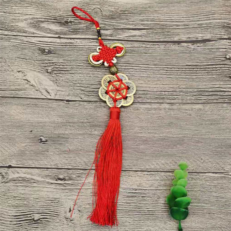 Chinese knot pendant copper coins eight emperors plum blossom money auspicious crafts collection pure copper feng shui