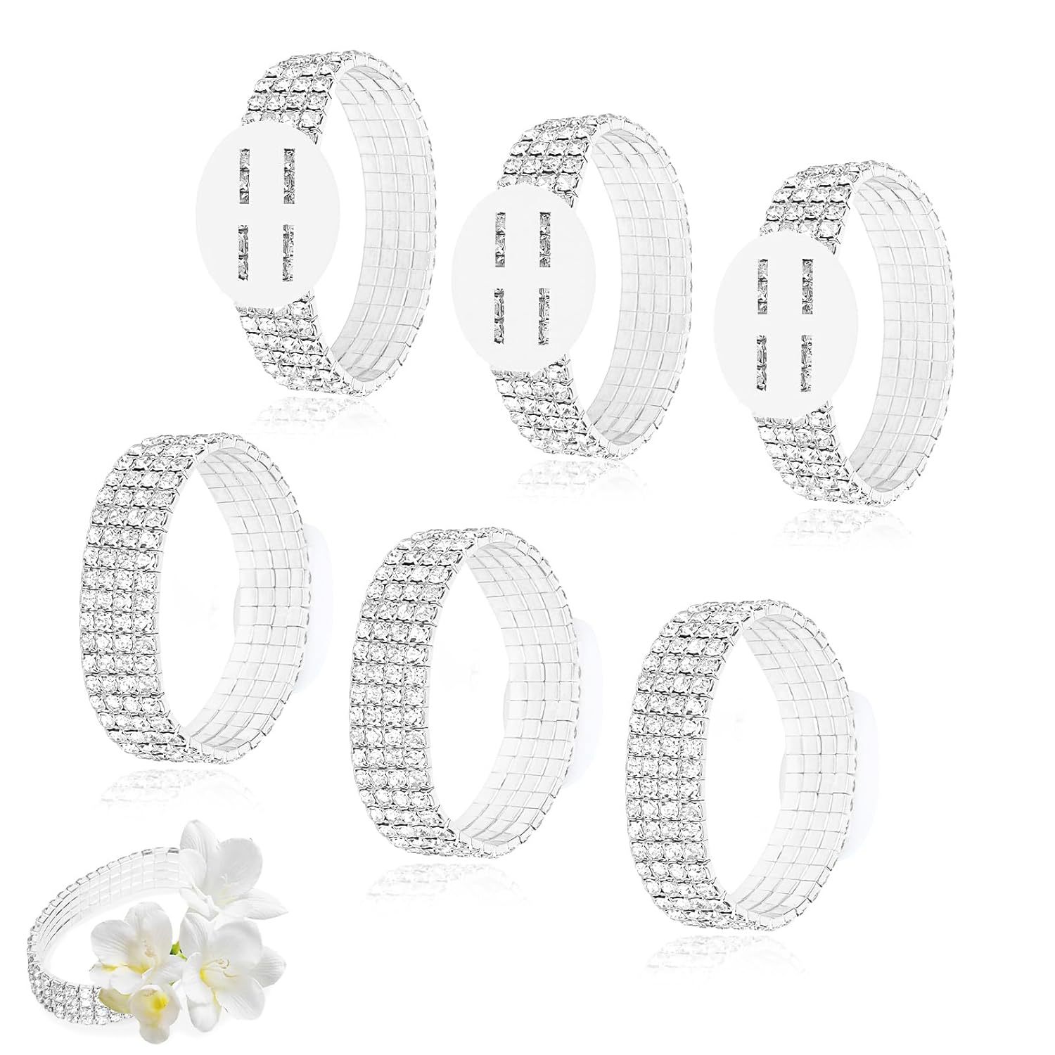 라인스톤 팔찌 실버/싱글