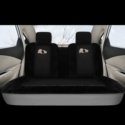 wool cushion universal seat cover, Wool pad - mysterious-black-rear-row-12kg