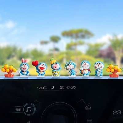 Car ornaments: Ornaments Blessing Cat Car - multiple-options-available-see-details-page-happy-time-blessing-cat-6-types-good-luck-potted-plants-2-free-traceless-stickers