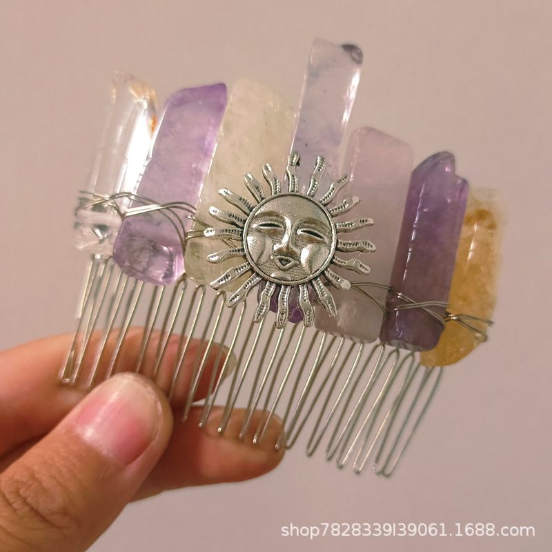 다채로운 실버 라인 실버 머리 빗 실버 스마일