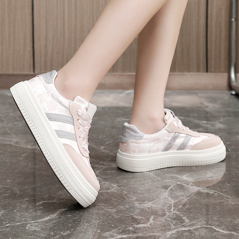 Bn6702 Nuove nuove scarpe da ginnastica traspiranti con blocchi di colore, casual, suola spessa, scarpe da donna, altezza crescente, rotonde_voghion.com