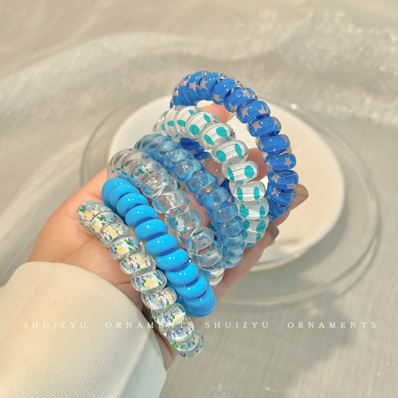 Trenza de burbuja de temperamento de moda, cuerda para el cabello, lazo para el cabello, nuevos accesorios para el cabello de alta gama para mujeres, cola de caballo simple, línea telefónica trenzada, banda de goma