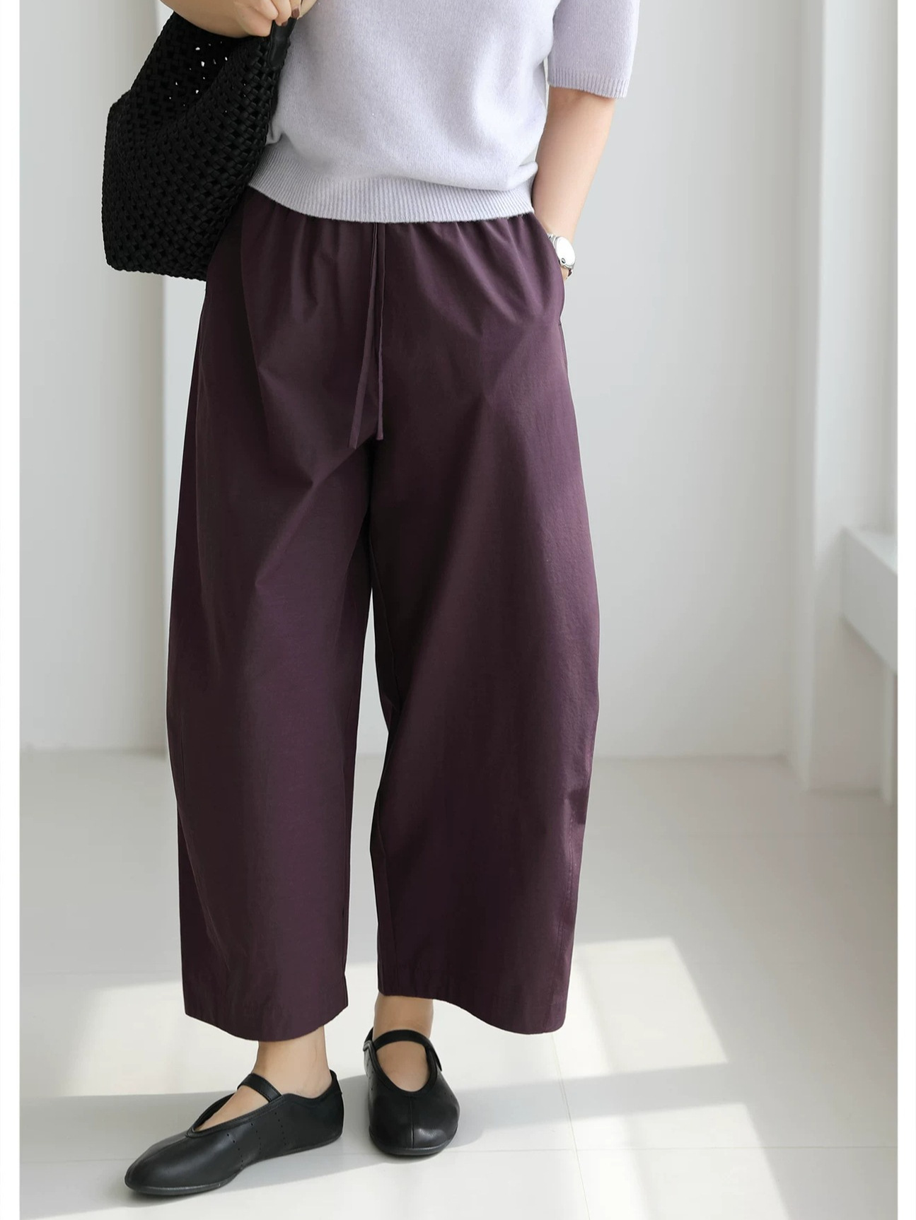high waist lace up balloon pants