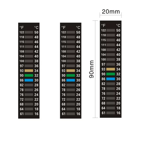 in stock Aquarium Fish Tank Patch Thermometer Strip Temperature Sensitive Color-changing Temperature Measuring Sticker Fermentation Tank Acid Surface Temperature Sticker