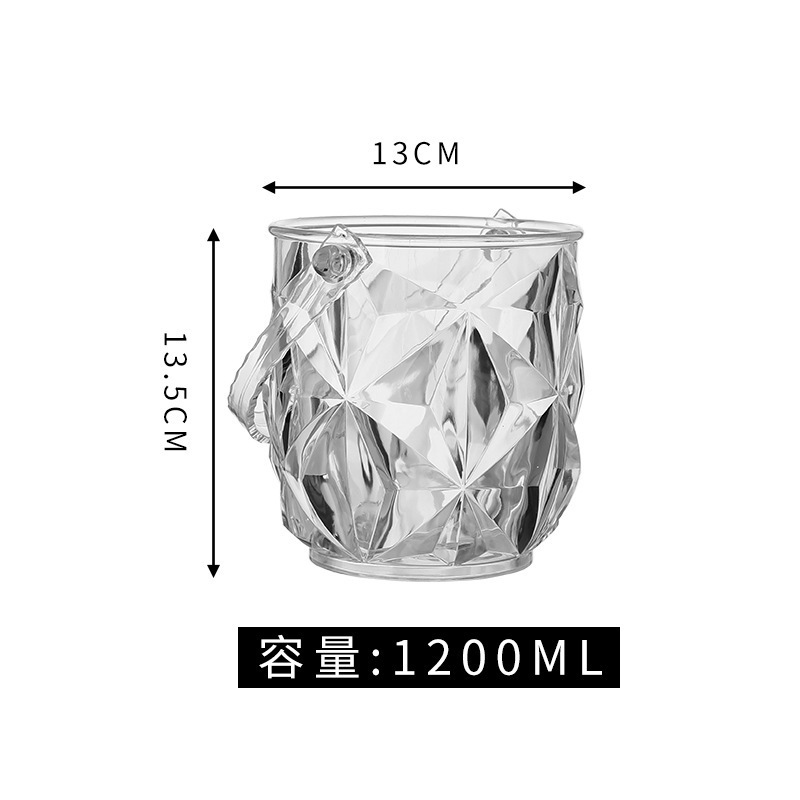 Barril de hielo acrílico de alto valor comercial barril de champán barril de plástico casero ktv barril de hielo pequeño barril de hielo