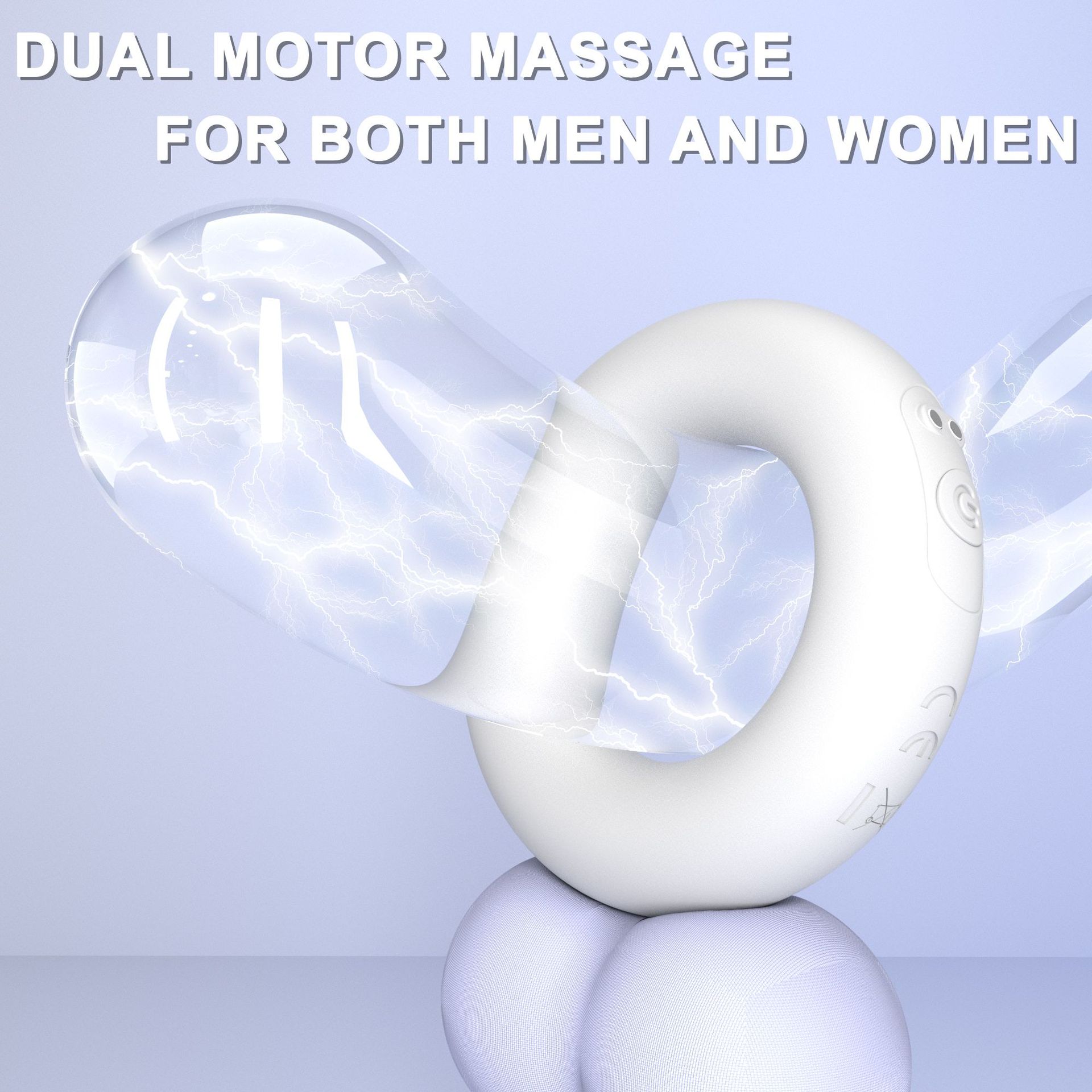JK012 Vibrating Cock Ring, Remote-Control Silicone Couples Vibrator, White — detail image 11