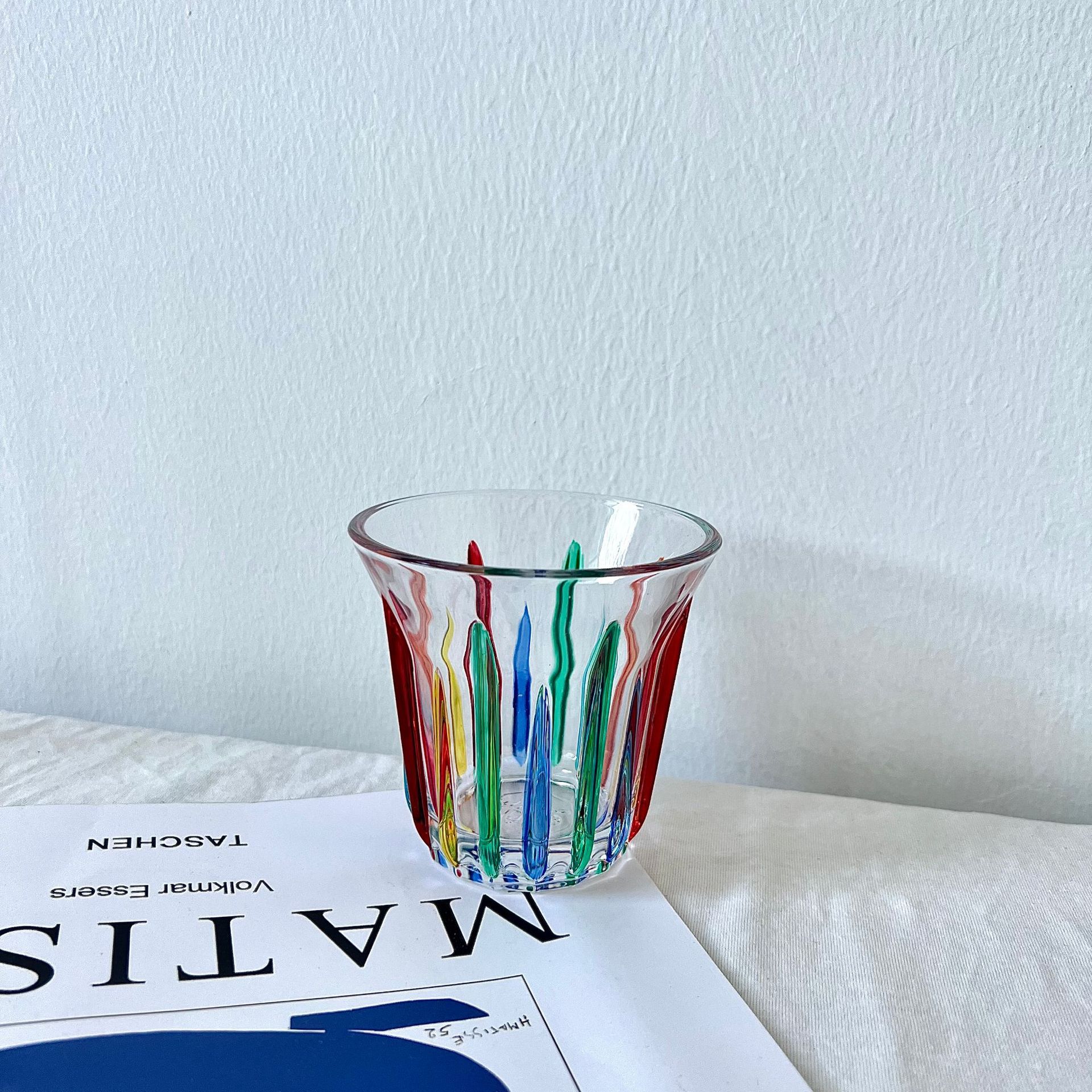 Taza de café pintada vidrio templado pintado a mano bombarderos americanos coloridos retrógrados transparentes sucios Latte Australia