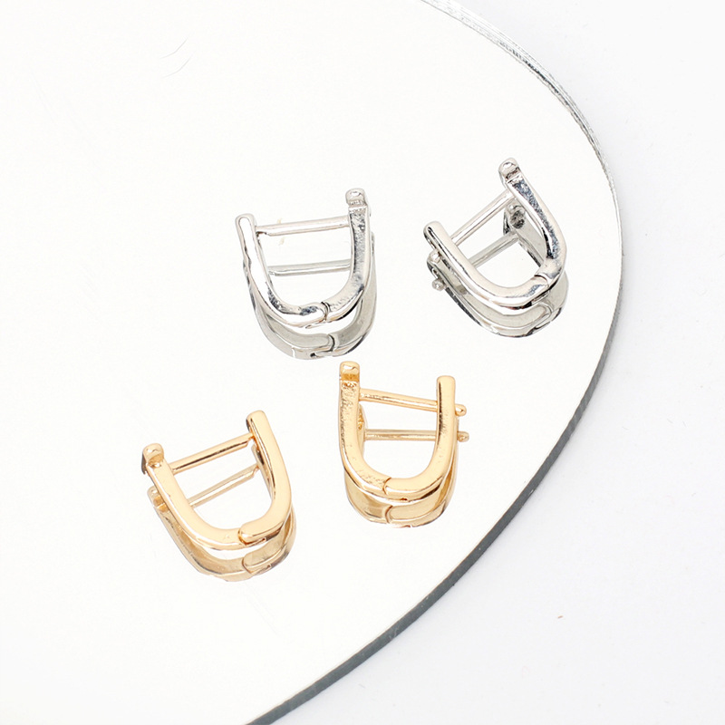 1g Weight Earrings Classification Wedding, Travel Occasion Women'S Gender Gold, Silver Color Nihaojewelry Retro Simple Geometric U-shaped Earrings Wholesale Jewelry 1