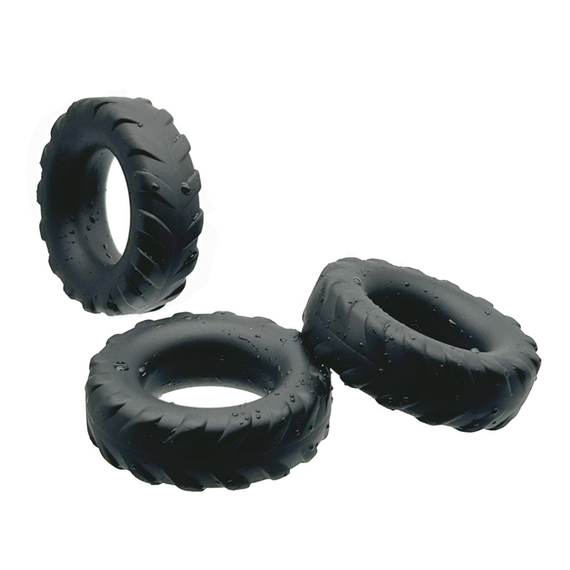 Men’s Liquid Silicone Bead Lock Delay Ring, Manual Control, Black — detail image 7