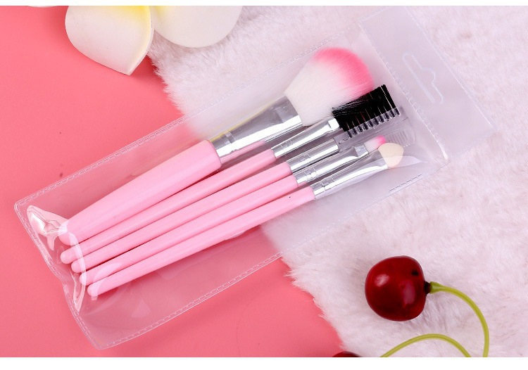 Juego de 5 Brochas de Maquillaje de Plástico y Fibra Sintética Portátil para Viaje image 10