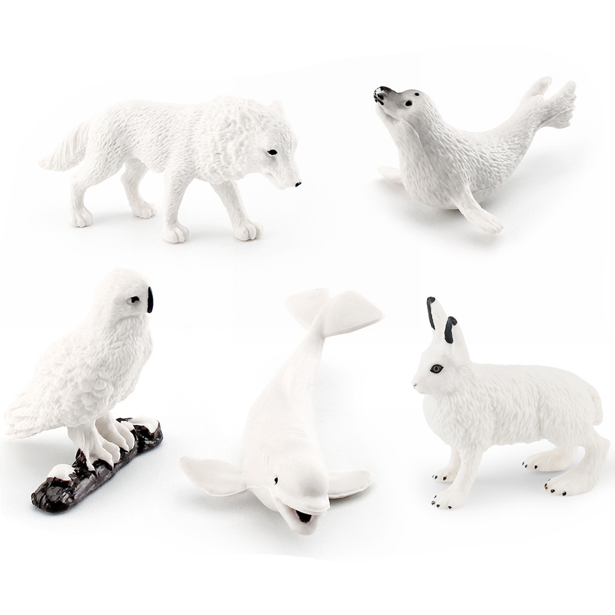 Simulación transfronteriza polar animal traje modelo Conejo Ártico Zorro Blanco Oso Polar blanco ballena sello blanco adornos estáticos