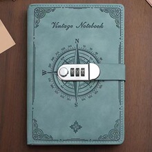 A5复古密码本带锁日记本加厚密码锁学生记事本文具笔记本子批发