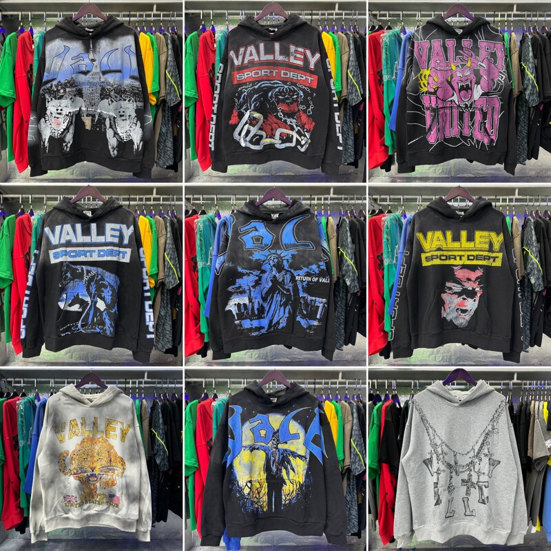 Cross-Border American Trendy Brand Vale Valley Mud-Print Washed Vintage Pure Cotton Hoodie Sweatshirt for Men and Women Cross-Border American Trendy Brand Vale Valley Mud-Print Washed Vintage Pure Cotton Hoodie Sweatshirt for Men and Women