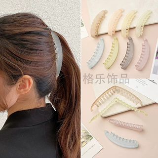 磨砂香蕉夹大号简约竖夹马尾发夹子后脑勺小号竖式抓夹发饰头饰品