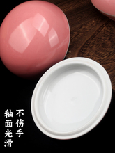 ♔景德镇陶瓷印泥盒朱砂瓷盒高包印泥缸印盒手绘大红色手工绘制作