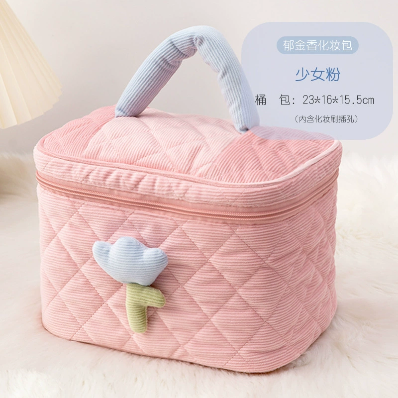 Big high quality handheld capacious cosmetic bag, organizer bag, storage bag, high-quality style