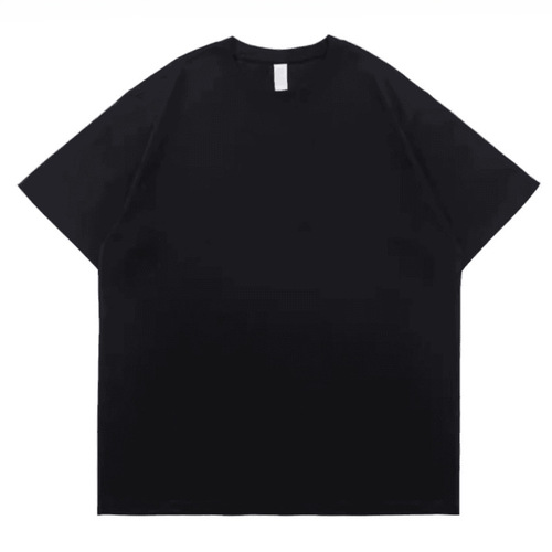 White 300g heavy cotton short-sleeved T-shirt summer round collar loose all-matching base shirt for men and women's basic style shirt