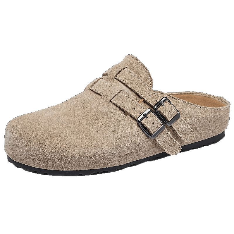 Augu Shi Deng grueso Bocken zapatos de mujer 2025 nuevo estilo de primavera con una base suave Bocken zapatillas de cabeza de un pie