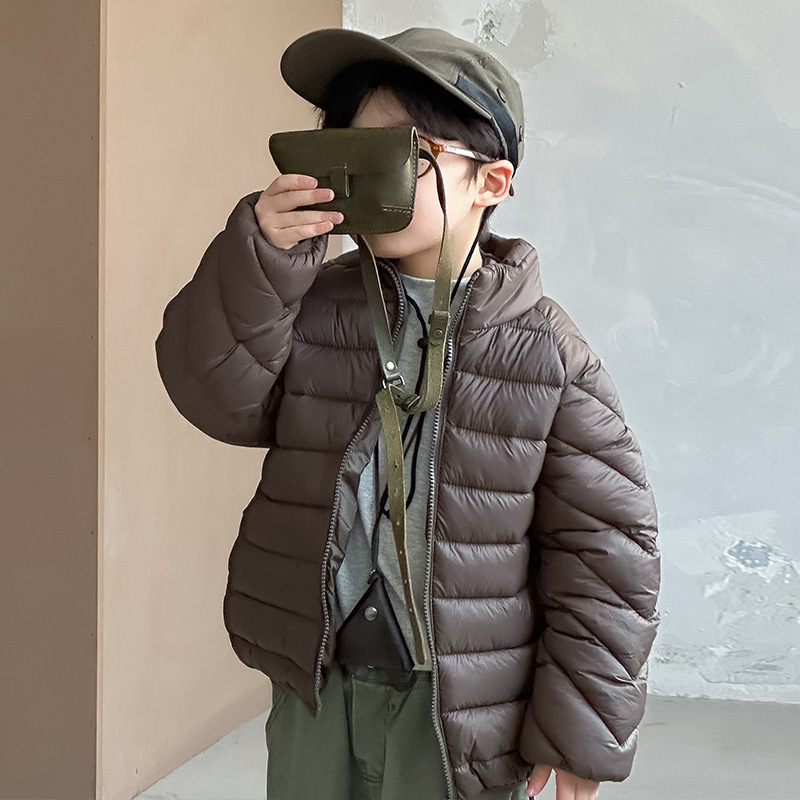 子供用ダウンジャケット、男の子と女の子向けの新しい秋冬のショートコットンコート、軽くて薄いベビーかわいいアウターウェア、スリムフィットの小さな綿ジャケット|undefined