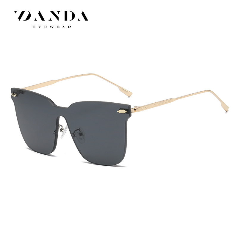 Nuevas gafas de sol de moda europea y americana de las mujeres gafas de sol JS8523 lente de una sola pieza sin marco gafas de sol a prueba de rayos UV hombres