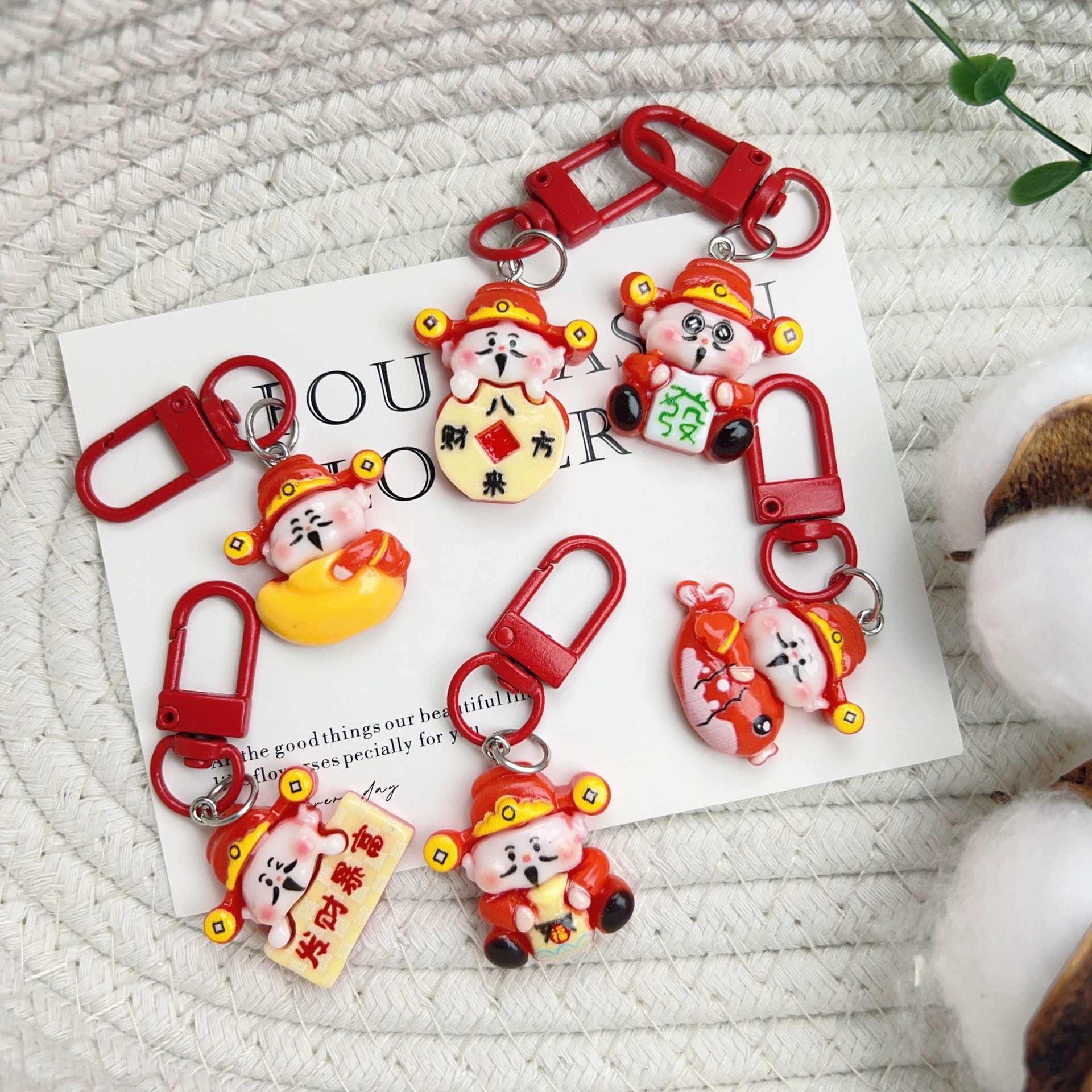 Мультяшный креативный брелок для ключей от автомобиля «Бог богатства», подвеска для милой пары, подвеска для сумки, брелок для ключей, небольшой подарок, оптовая продажа