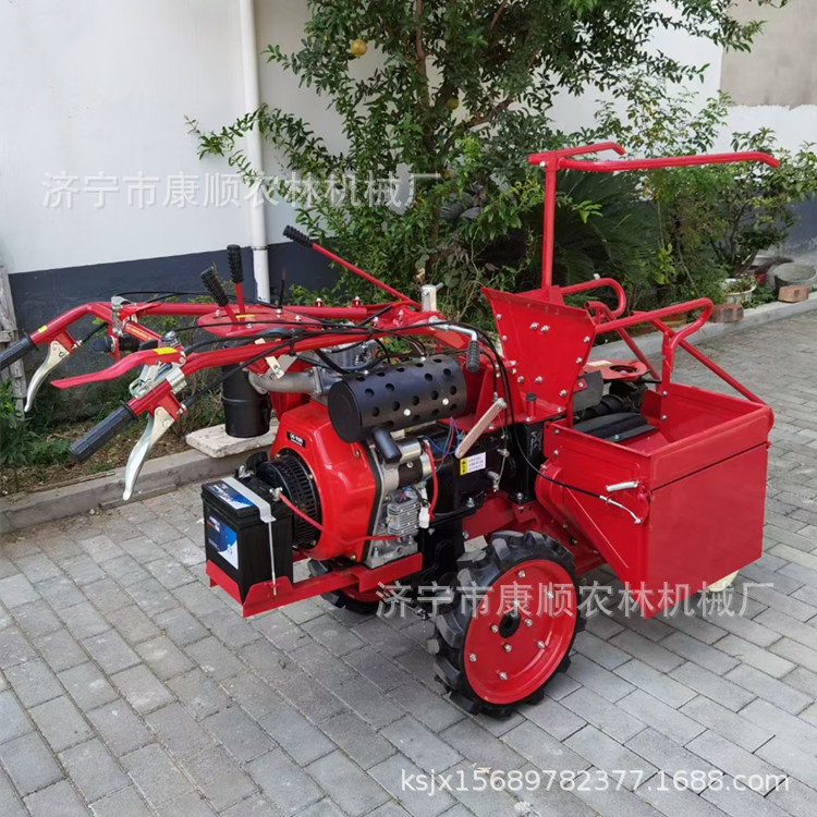信阳玉米收获机 河南柴油风冷苞米秸秆粉碎收获机 手扶辣椒割晒机