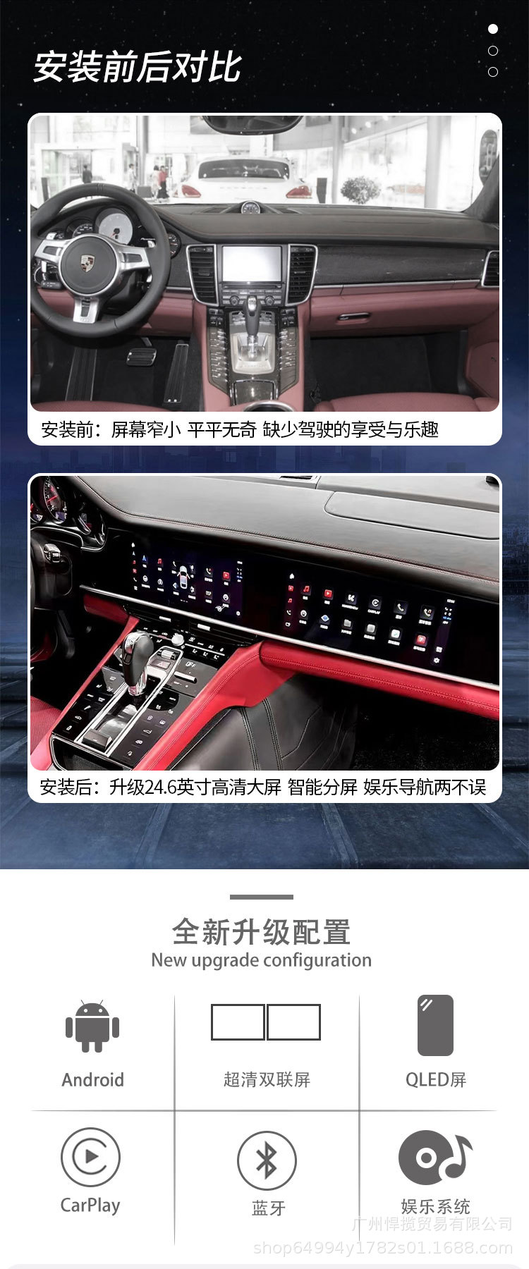 Suitable for Porsche 10-16 Models Panamera Old-To-New 971 Upgrade 24.6inch Large-Screen Navigation 360 Panoramic View