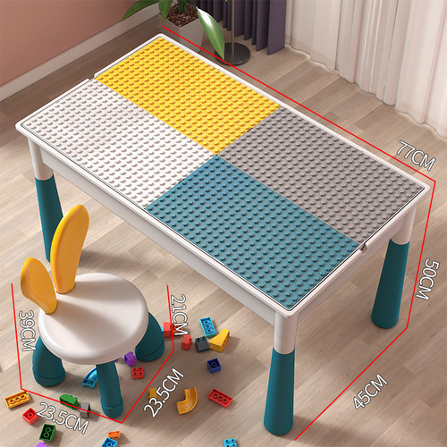 Compatible with LEGO children's building blocks table, multi-functional baby building blocks chair, brain-developing preschool assembly large-particle building blocks toy