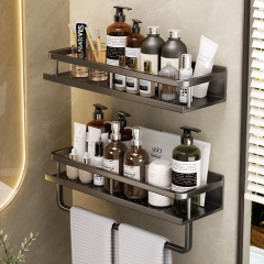 Wall-mounted bathroom shelf without drilling, bathroom storage rack, shower bathroom toilet washroom washstand organizer
