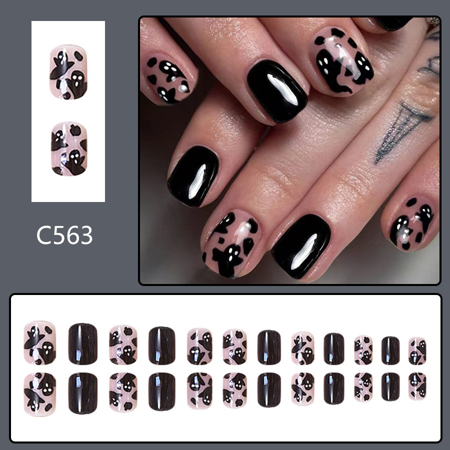 Halloween geist außenhandel nail art schwarz verspielt niedlichen gesicht trägt eine großhandel urlaub nail art patch 24 stück_voghion.com