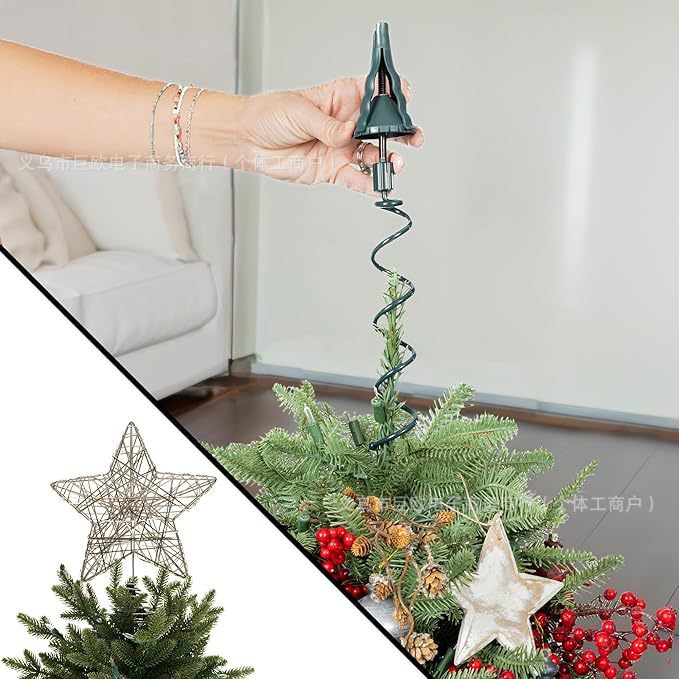 跨境新品 Christmas Tree Topper Holder 圣诞树顶星支架固定器|undefined