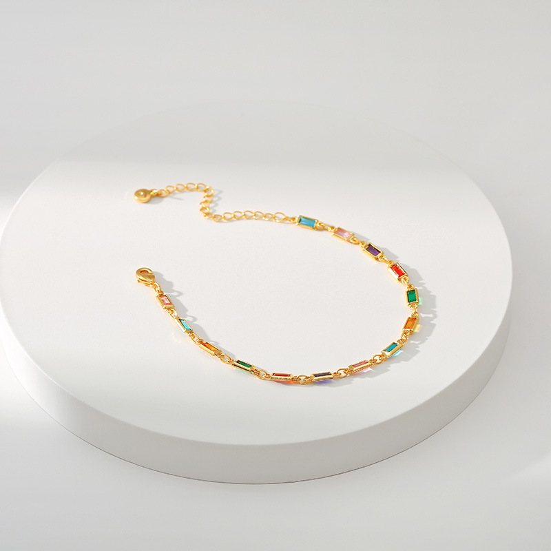 Fashion Geometric Copper Plating Zircon Bracelets 1 Piece