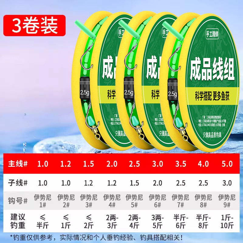 2.7 m [hook tied] 3 rolls