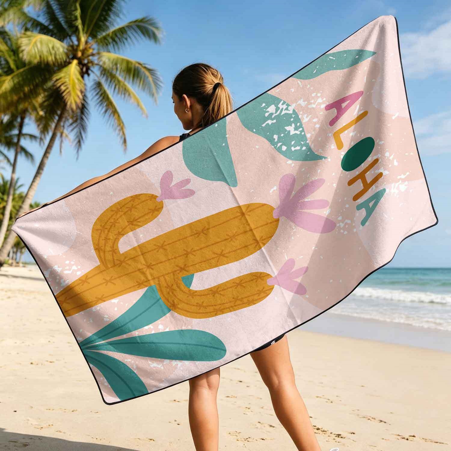 Summer bath towel and car seat cover 2-in-1, ultra-fine fiber outdoor beach and car dual-use universal seat cushion