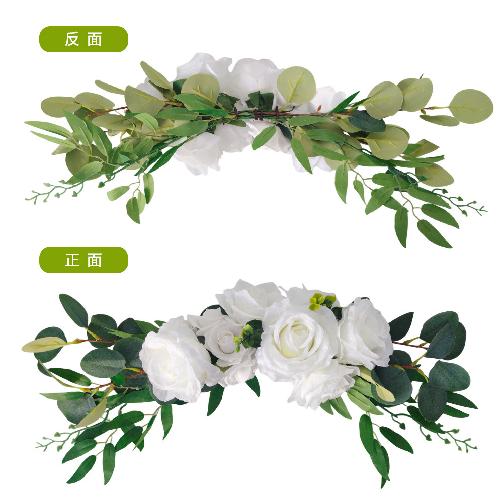 Amazon silla de flores artificiales transfronterizas flores de boda tarjeta de bienvenida flor decoración de bodas arco friso flores rosas 2025