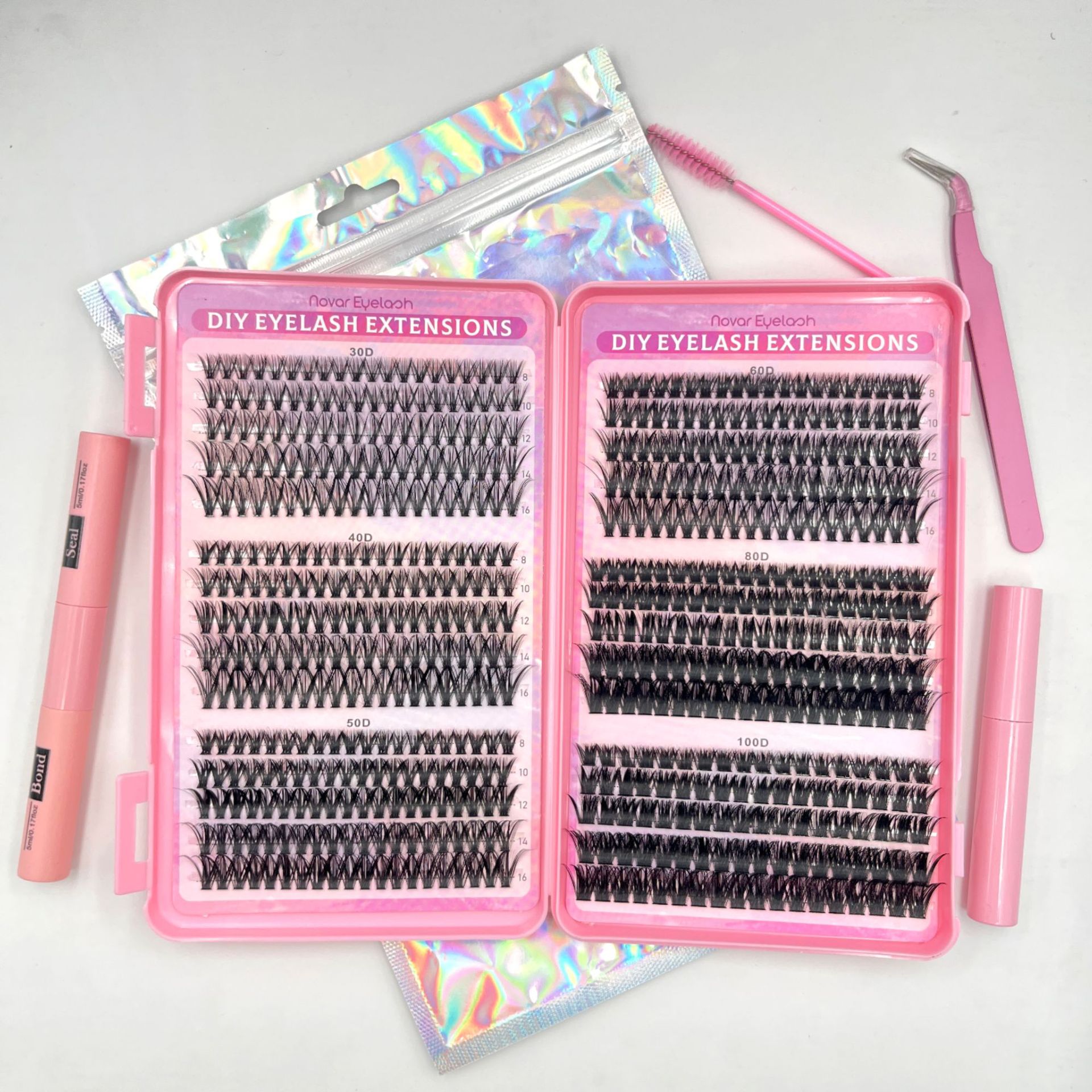 Conjunto de libro de pestañas transfronterizas DIY30D - 100D conjunto de pestañas falsas segmentación D-curva