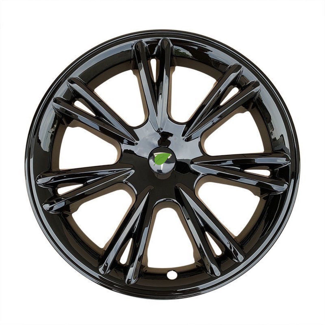 Tesla Model: Tesla Hub cover - y-19-inch-gloss-black-black-logo-set-of-four