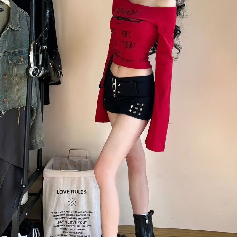 Hot Girl Low-Waist Shorts Rivet Elastic Tight Denim Hot Pants New American Slim Black Super Shorts Hot Girl Low-Waist Shorts Rivet Elastic Tight Denim Hot Pants New American Slim Black Super Shorts