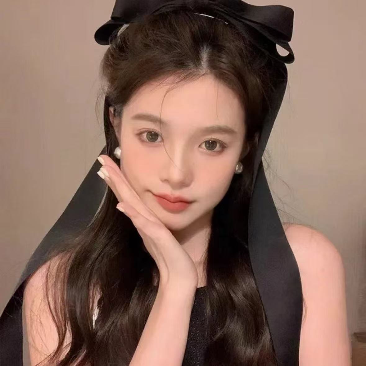 5382 엑스트라 롱 로프 래빗 더블 레이어 스프링 클립-블랙