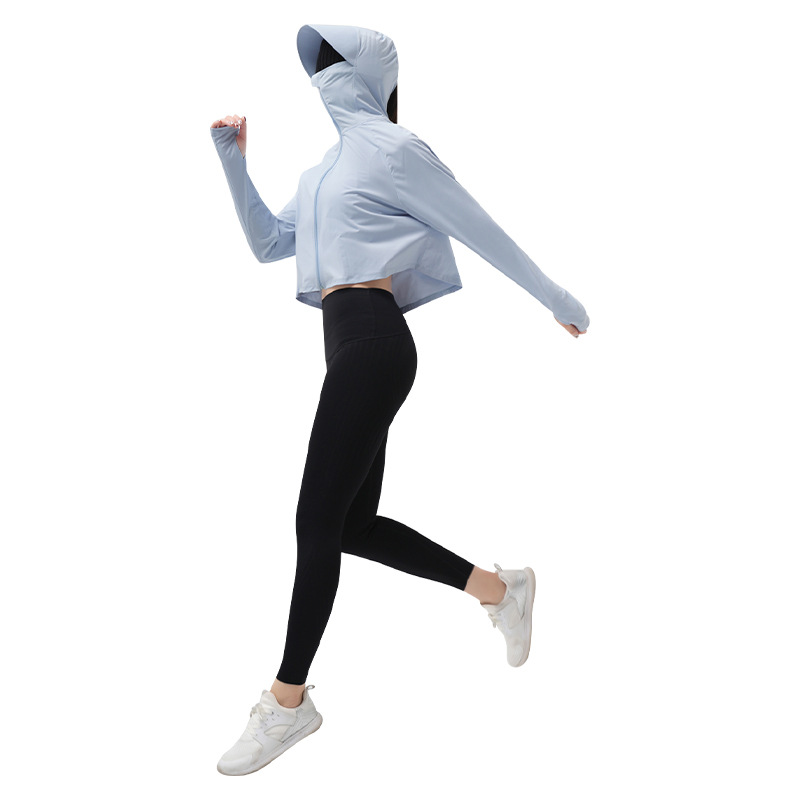 Ropa de protección solar con capuzas delgada de verano para mujeres, abrigo anti-UV transpirable 2024 nueva ropa de protección solar de hielo
