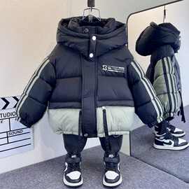 男童棉服冬季205新款宝宝炸街中长款羽绒棉袄衣服加厚儿童外套潮