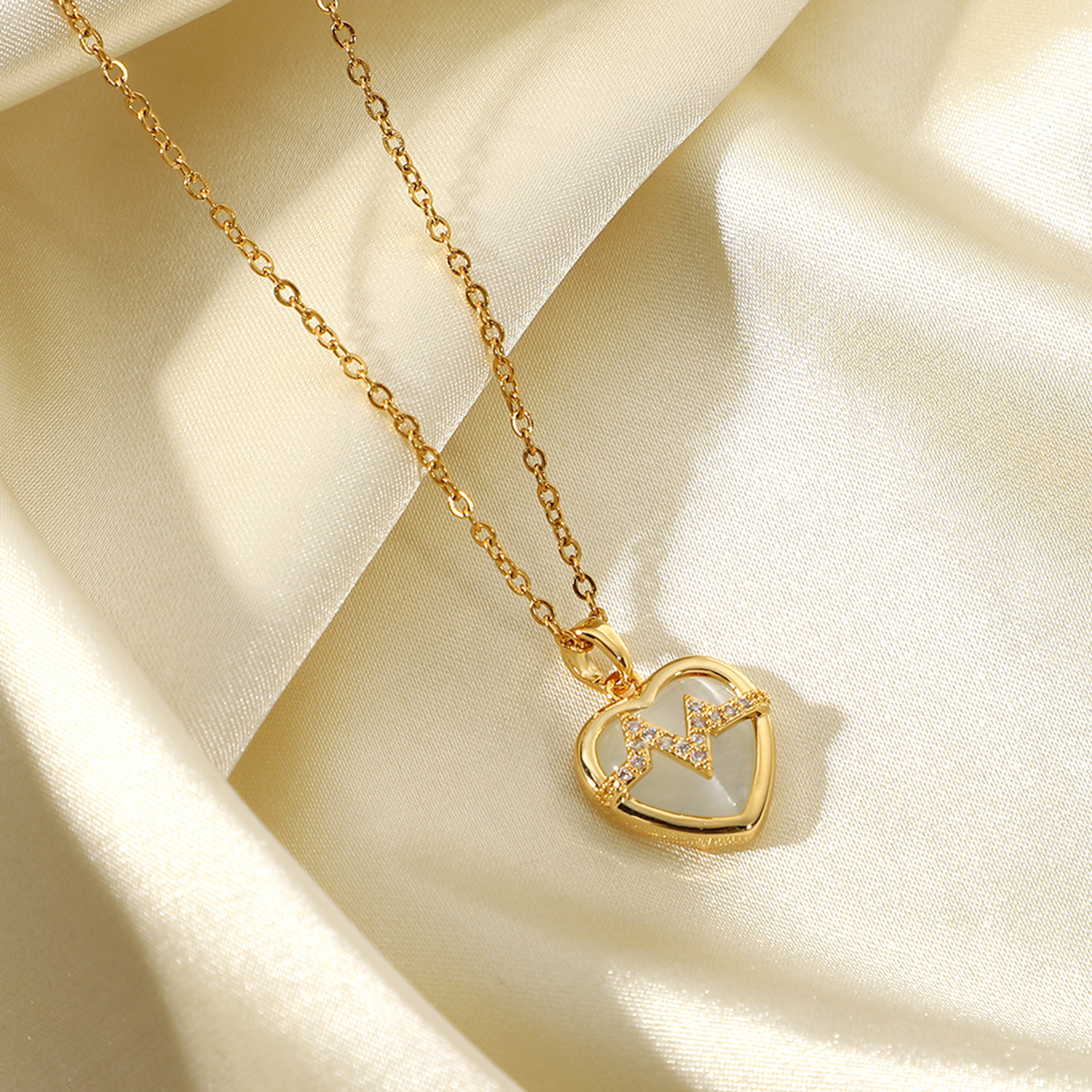 Fashion Geometric Titanium Steel Inlay Rhinestones Necklace