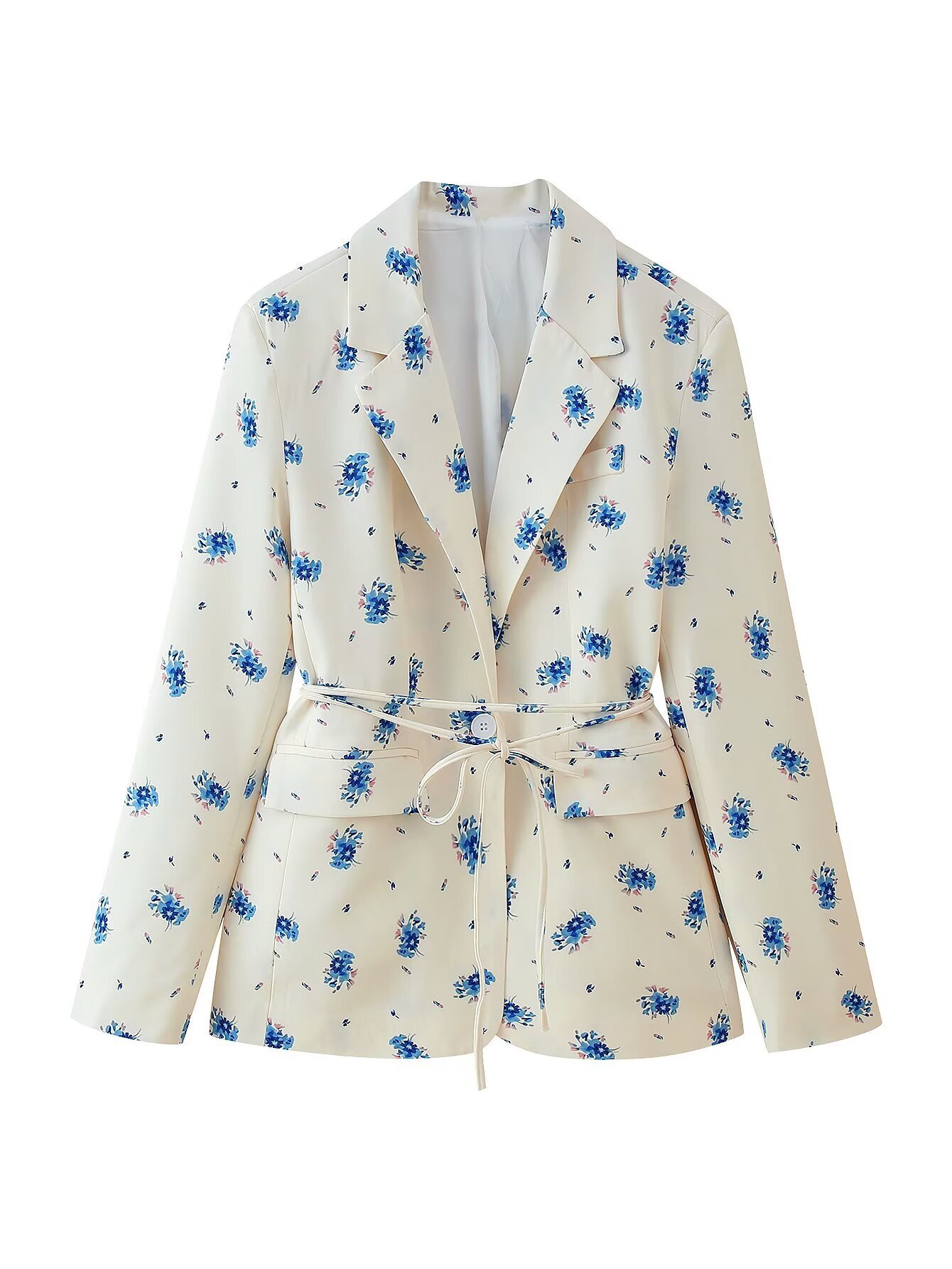 Blazer de estilo coreano con solapa y lazo en la cintura, holgado y a la moda, disponible en stock, nueva colección de principios de otoño 2025, estilo europeo y americano transfronterizo.