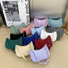 韩版文艺布包简约休闲条绒布单肩女包马卡龙纯色斜挎手提帆布包