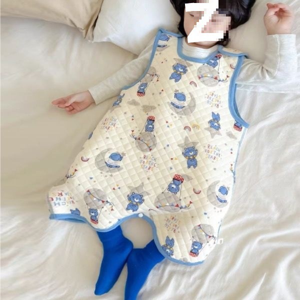 Baby Sleeveless Quilted Sleeping Bag Baby Vest Style Anti-Kick Quilt Kidsren's One-Piece Thickeneded Vest to Protect the Belly, Warm and Fashionable